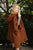 Cozy Plush Solid Color Hooded Ruana Ponchos One Size / Camel