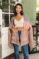 Dual-Toned Striped Wrap with Arm Openings Ponchos One Size /