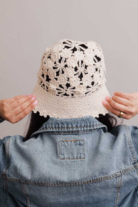 Floral Crochet Bucket Sun Hat Hats