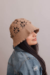 Floral Crochet Bucket Sun Hat Hats