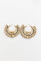 Seashell Glow Golden Raffia Hoop Earrings Jewelry