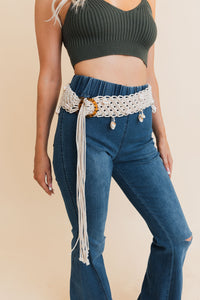 Seashell Serenade Braided Tie-Up Belt Belts Natural