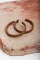 Suede Leather Wrapped Hoop Earrings Jewelry Camel