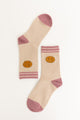 Threaded Smiles Crew Socks One Size / Tan