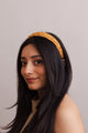 Vegan Leather Patterned Headband Hats & Hair Mustard