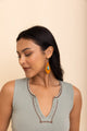 Western Leather Cutout Earrings w/ Turquoise Stone Jewelry