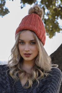 Basic Ribbed Pom Beanie