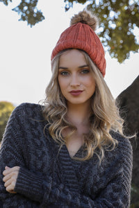 Basic Ribbed Pom Beanie