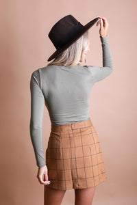 Long Sleeve Fitted Crop Top