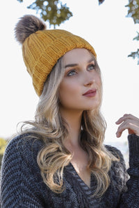 Basic Ribbed Pom Beanie Hats & Hair Mustard