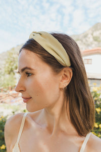 Basic Woven Top Knot Headband Accessories Sage