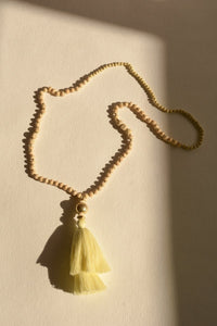 Bohemian Beaded Tassel Necklace Jewelry Ivory