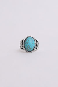 Bohemian Oval Cut Turquoise Ring Jewelry