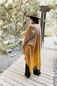 Bohemian Style Color Blend Tassel Serape Ponchos