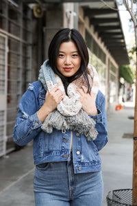 Boho Speckle Stripe Tassel Scarf Scarves