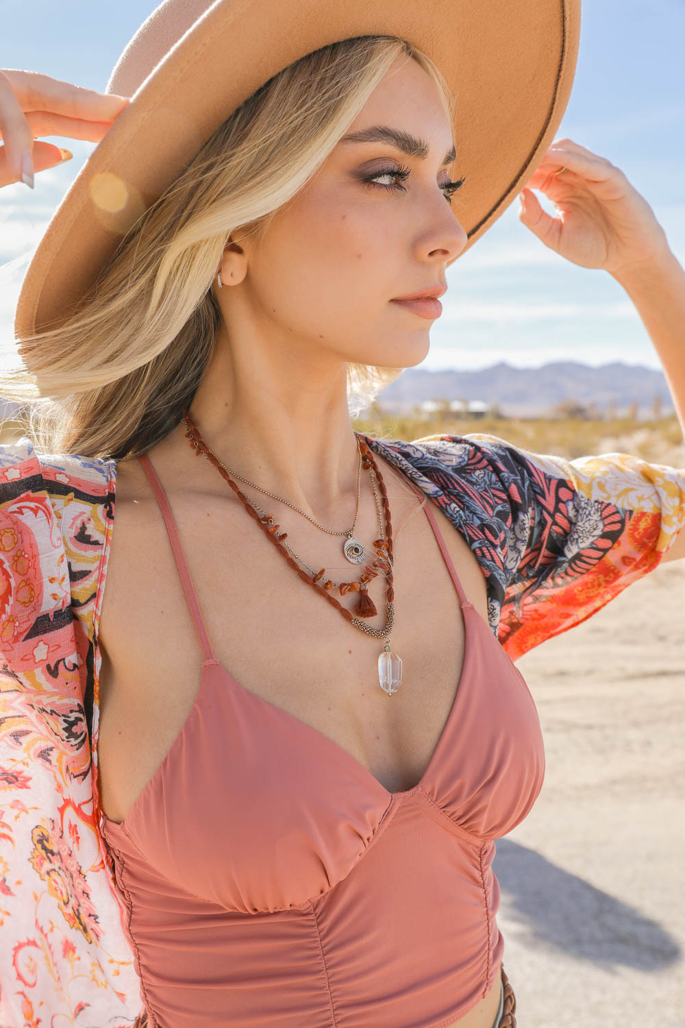 Carnelian &amp; Crystal Layered Necklace Jewelry