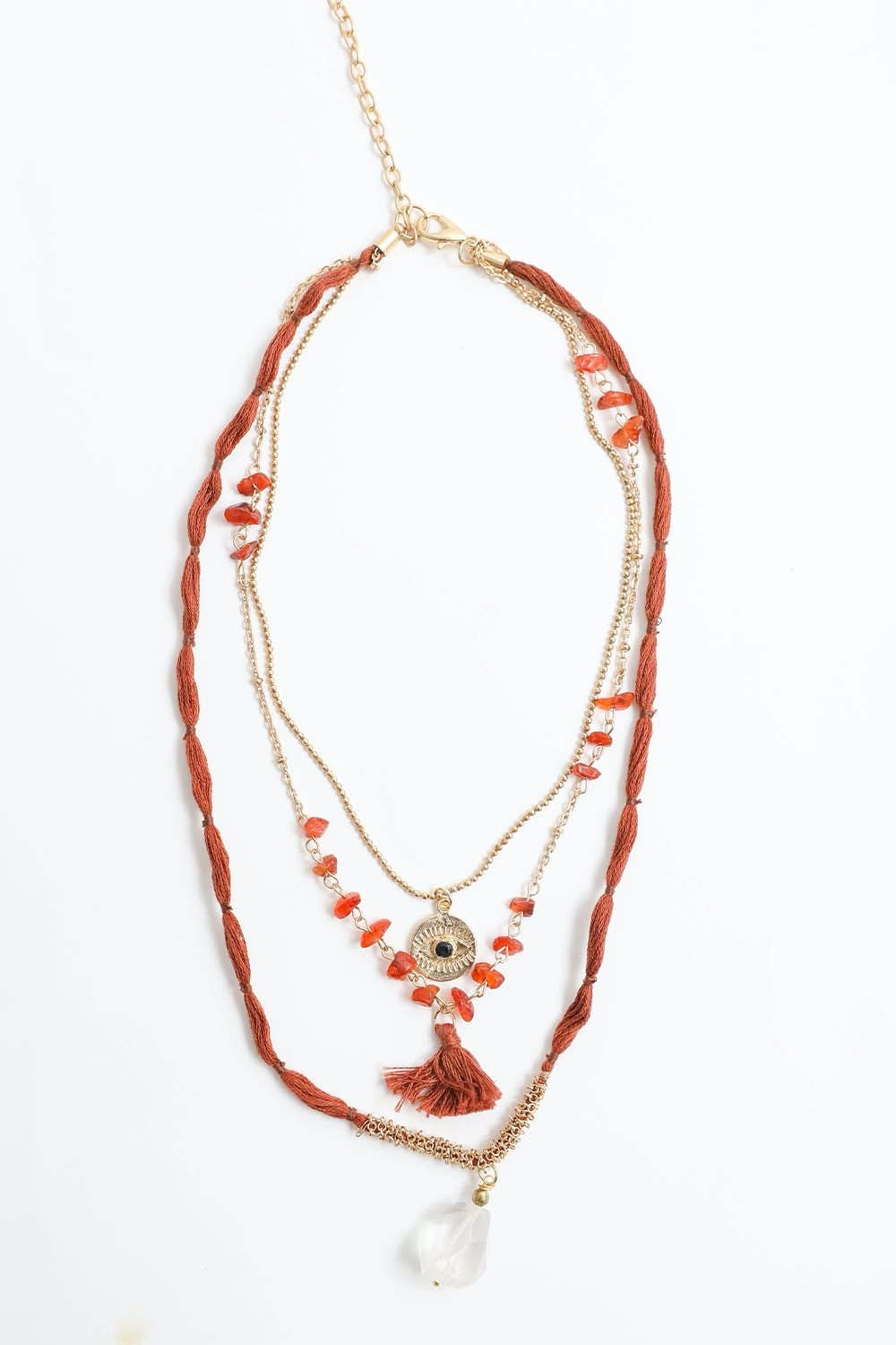 Carnelian &amp; Crystal Layered Necklace Jewelry