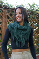 Chenille Tassel Infinity Scarf Scarves Olive