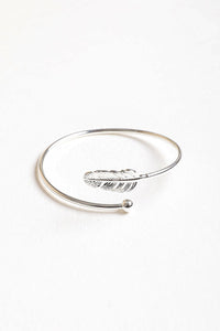 Chic Silver Feather Cuff Jewelry