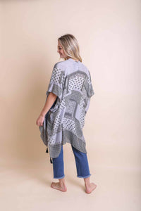 Color Graded Patchwork Kimono Ponchos