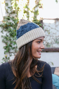 Colorblock Cable Knit Beanie Beanies Mocha