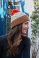 Colorblock Cable Knit Beanie Beanies Red