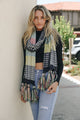 Colorblock Contrast Knit Scarf Scarves