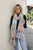 Colorblock Contrast Knit Scarf Scarves Pink
