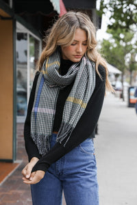 Colorblock Stripe Tassel Scarf Scarves