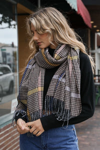 Colorblock Stripe Tassel Scarf Scarves