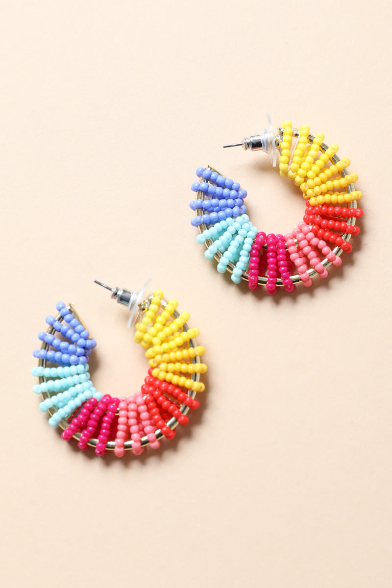Hoop Earrings With Crystals - Bright Multicolor - Woman - Earrings -  parfois.com