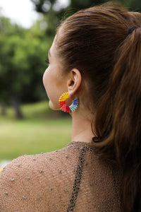 Colorful Beaded Hoop Earrings Accessories