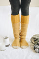 Cozy Ribbed Knit Lounge Socks Hats & Hair Mustard