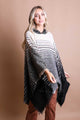 Cuddly Herringbone Hooded Poncho Ponchos