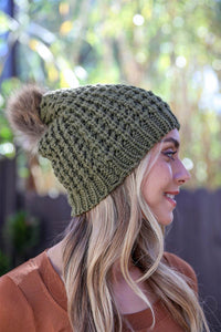 Cute Textured Pom Beanie Beanies