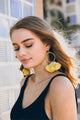 Drop Tassel Fan Earrings Jewelry Yellow