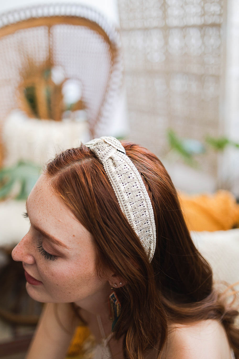 Embroidered Stitch Boho Knot Headband – Thank you
