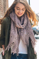 Feather Knit Boho Scarf Scarves