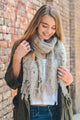 Feather Knit Boho Scarf Scarves Oatmeal
