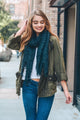 Feather Knit Boho Scarf Scarves Teal