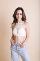 Floral Cutout Seamless High Neck