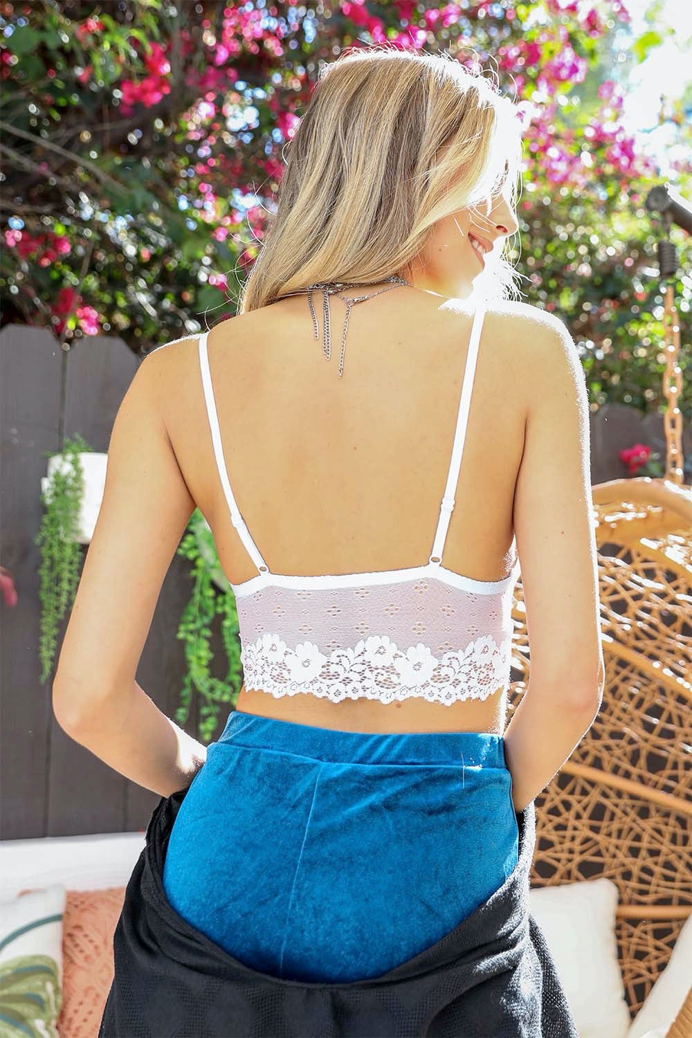Floral Lace Strappy Front Bralette