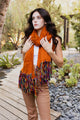 Frayed Bohemian Flow Scarf Scarves One Size / Rust