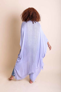 Frayed Trim Kimono Ponchos