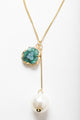 Gem and Pearl Pendant Necklace Jewelry