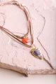 Carnelian & Brown Agate Suede Necklace Jewelry Gold