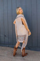 Geometric Embroidered Sleeveless Kimono