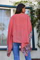 Geometric Embroidered Tunic Kimono Rust
