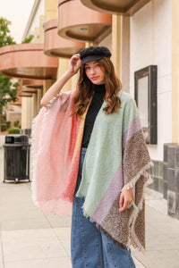 High Low Dip Dye Kimono Ponchos