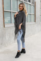 High Neck Multi-Tasseled Poncho Ponchos